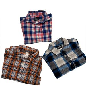 Lot of 3 Boys Button Down Collar Shirts Sizes 3T And 4T